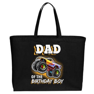 Dad Of The Birthday Boy Monster Truck Birthday Novelty Gift Cotton Canvas Jumbo Tote