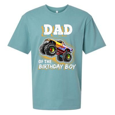 Dad Of The Birthday Boy Monster Truck Birthday Novelty Gift Sueded Cloud Jersey T-Shirt