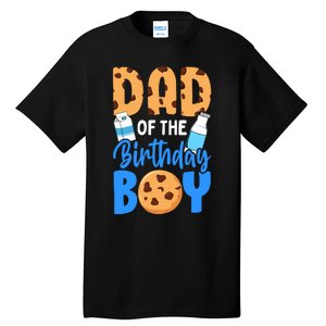 Dad Of The Birthday Boy Milk And Cookies 1st Birthday Tall T-Shirt