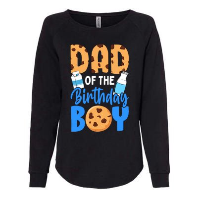 Dad Of The Birthday Boy Milk And Cookies 1st Birthday Womens California Wash Sweatshirt