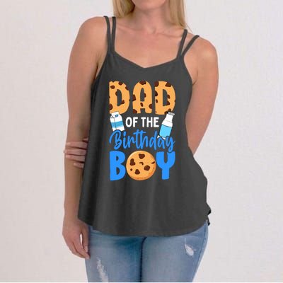 Dad Of The Birthday Boy Milk And Cookies 1st Birthday Women's Strappy Tank