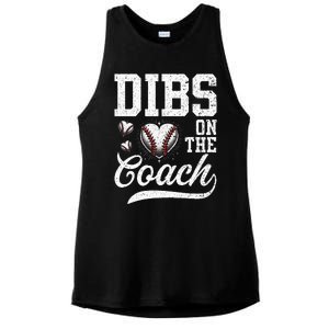 Dibs On The Coach Coachs Wife Quote Baseball Mom Ladies PosiCharge Tri-Blend Wicking Tank