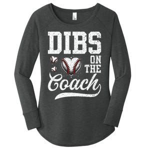 Dibs On The Coach Coachs Wife Quote Baseball Mom Women's Perfect Tri Tunic Long Sleeve Shirt