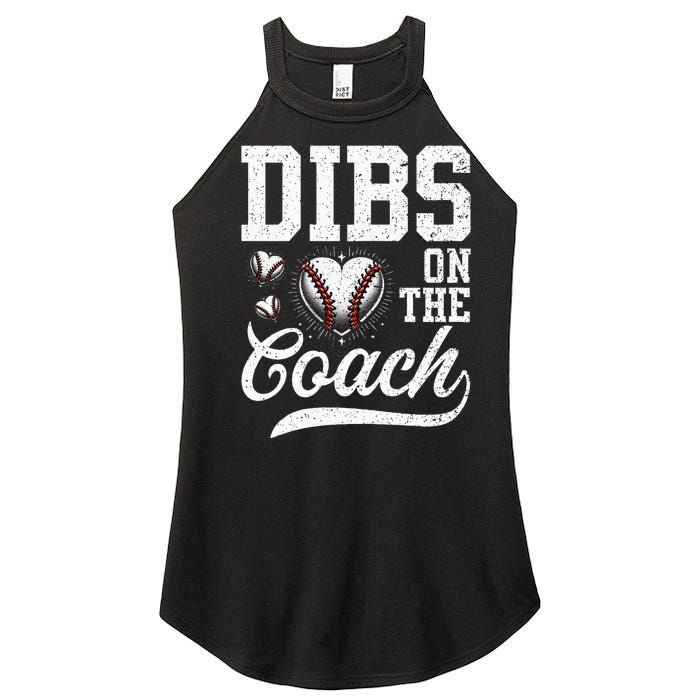 Dibs On The Coach Coachs Wife Quote Baseball Mom Women's Perfect Tri Rocker Tank