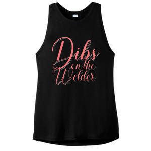 Dibs On The Welder Welding Wife Welders Girlfriend VNeck Ladies PosiCharge Tri-Blend Wicking Tank