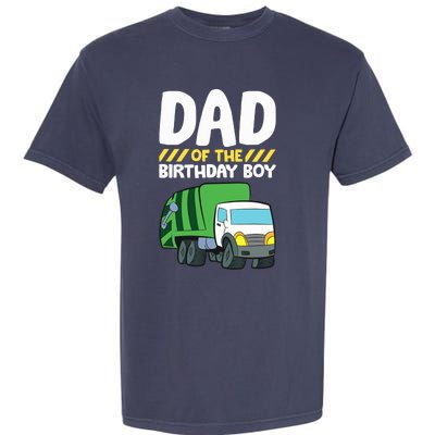 Dad Of The Birthday Boy Garbage Truck Birthday Party Garment-Dyed Heavyweight T-Shirt