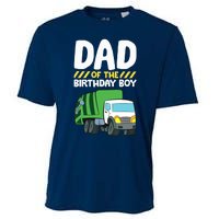 Dad Of The Birthday Boy Garbage Truck Birthday Party Cooling Performance Crew T-Shirt