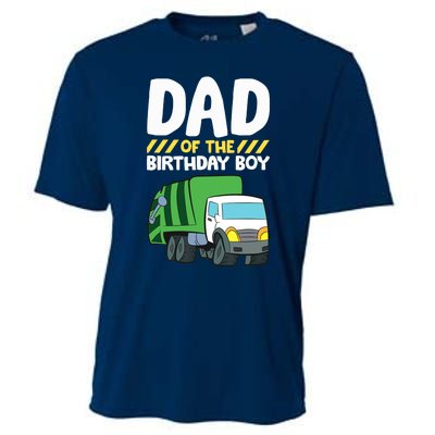 Dad Of The Birthday Boy Garbage Truck Birthday Party Cooling Performance Crew T-Shirt