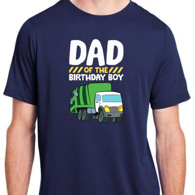 Dad Of The Birthday Boy Garbage Truck Birthday Party Adult ChromaSoft Performance T-Shirt