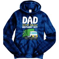 Dad Of The Birthday Boy Garbage Truck Birthday Party Tie Dye Hoodie