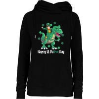 Dino St Patricks Day Shirt Kids Toddler Boys Leprechaun Womens Funnel Neck Pullover Hood