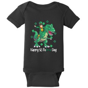 Dino St Patricks Day Shirt Kids Toddler Boys Leprechaun Baby Bodysuit