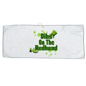 Dibs On The Redhead Funny St Patricks Day Large Microfiber Waffle Golf Towel