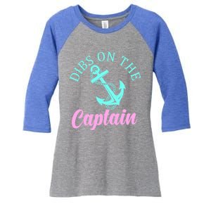 Dibs On The Captain Funny Boating Captain Meaningful Gift Women's Tri-Blend 3/4-Sleeve Raglan Shirt