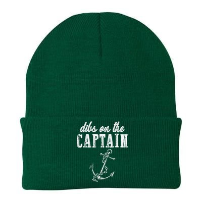 Dibs On The Captain Funny Captain Wife Retro Vintage Design Knit Cap Winter Beanie