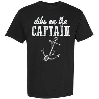 Dibs On The Captain Funny Captain Wife Retro Vintage Design Garment-Dyed Heavyweight T-Shirt