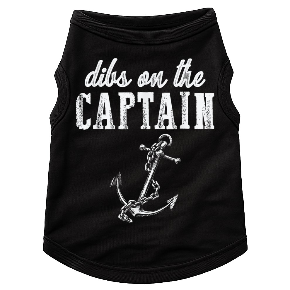 Dibs On The Captain Funny Captain Wife Retro Vintage Design Doggie Tank