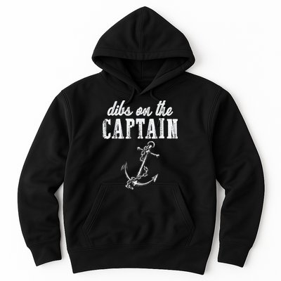 Dibs On The Captain Funny Captain Wife Retro Vintage Design Hoodie