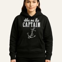 Dibs On The Captain Funny Captain Wife Retro Vintage Design Hoodie