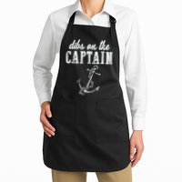 Dibs On The Captain Funny Captain Wife Retro Vintage Design Apron