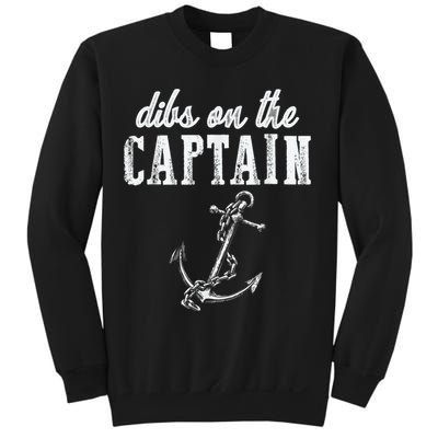 Dibs On The Captain Funny Captain Wife Retro Vintage Design Sweatshirt
