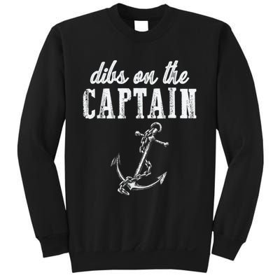 Dibs On The Captain Funny Captain Wife Retro Vintage Design Sweatshirt