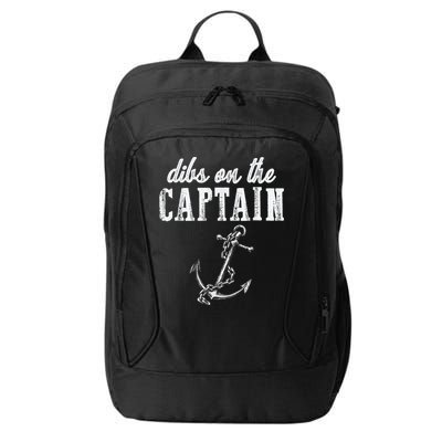 Dibs On The Captain Funny Captain Wife Retro Vintage Design City Backpack