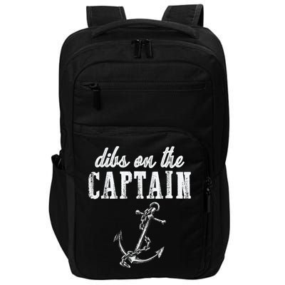 Dibs On The Captain Funny Captain Wife Retro Vintage Design Impact Tech Backpack