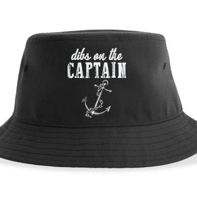 Dibs On The Captain Funny Captain Wife Retro Vintage Design Sustainable Bucket Hat