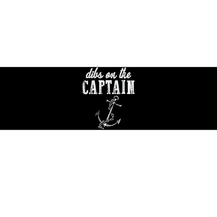 Dibs On The Captain Funny Captain Wife Retro Vintage Design Bumper Sticker