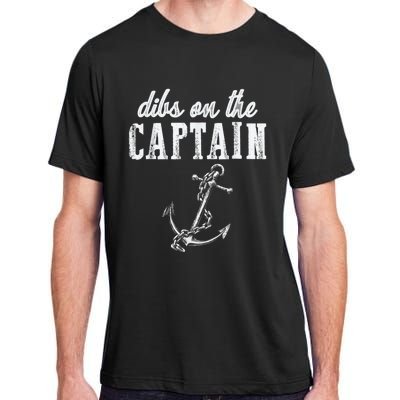 Dibs On The Captain Funny Captain Wife Retro Vintage Design Adult ChromaSoft Performance T-Shirt