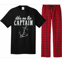 Dibs On The Captain Funny Captain Wife Retro Vintage Design Pajama Set