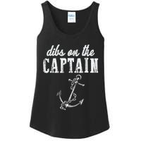 Dibs On The Captain Funny Captain Wife Retro Vintage Design Ladies Essential Tank