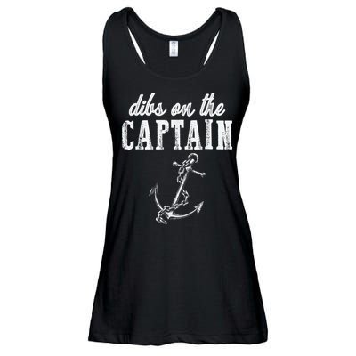 Dibs On The Captain Funny Captain Wife Retro Vintage Design Ladies Essential Flowy Tank