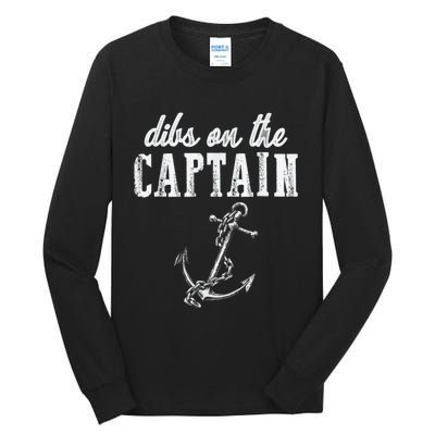 Dibs On The Captain Funny Captain Wife Retro Vintage Design Tall Long Sleeve T-Shirt