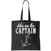 Dibs On The Captain Funny Captain Wife Retro Vintage Design Tote Bag