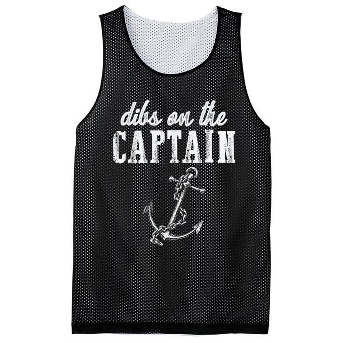 Dibs On The Captain Funny Captain Wife Retro Vintage Design Mesh Reversible Basketball Jersey Tank