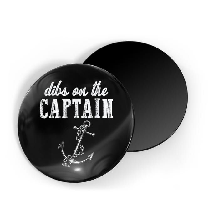 Dibs On The Captain Funny Captain Wife Retro Vintage Design Magnet