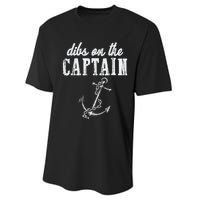 Dibs On The Captain Funny Captain Wife Retro Vintage Design Performance Sprint T-Shirt