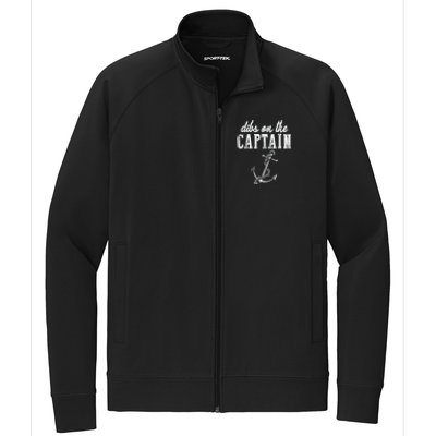 Dibs On The Captain Funny Captain Wife Retro Vintage Design Stretch Full-Zip Cadet Jacket