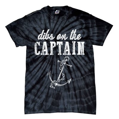 Dibs On The Captain Funny Captain Wife Retro Vintage Design Tie-Dye T-Shirt