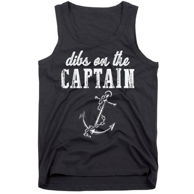 Dibs On The Captain Funny Captain Wife Retro Vintage Design Tank Top