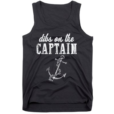 Dibs On The Captain Funny Captain Wife Retro Vintage Design Tank Top