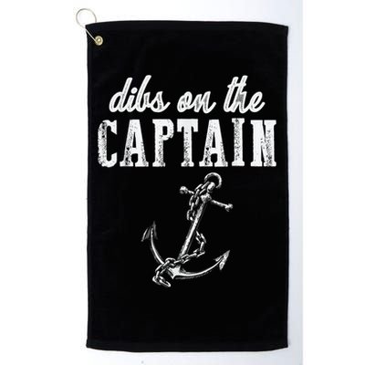 Dibs On The Captain Funny Captain Wife Retro Vintage Design Golf Towel
