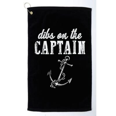 Dibs On The Captain Funny Captain Wife Retro Vintage Design Platinum Collection Golf Towel