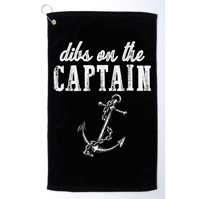 Dibs On The Captain Funny Captain Wife Retro Vintage Design Golf Towel