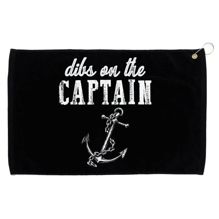 Dibs On The Captain Funny Captain Wife Retro Vintage Design Grommeted Golf Towel