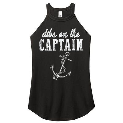 Dibs On The Captain Funny Captain Wife Retro Vintage Design Women's Perfect Tri Rocker Tank