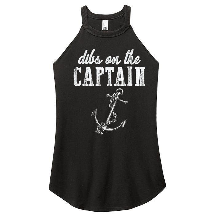 Dibs On The Captain Funny Captain Wife Retro Vintage Design Women's Perfect Tri Rocker Tank