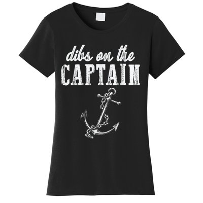 Dibs On The Captain Funny Captain Wife Retro Vintage Design Women's T-Shirt